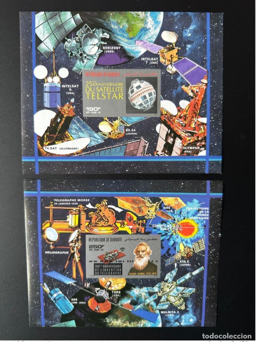 Sellos: Yibuti 1987 Mi. Volumen 141 - 142 Sat&eacute;lite ND IMPERF Telstar Samuel Morse