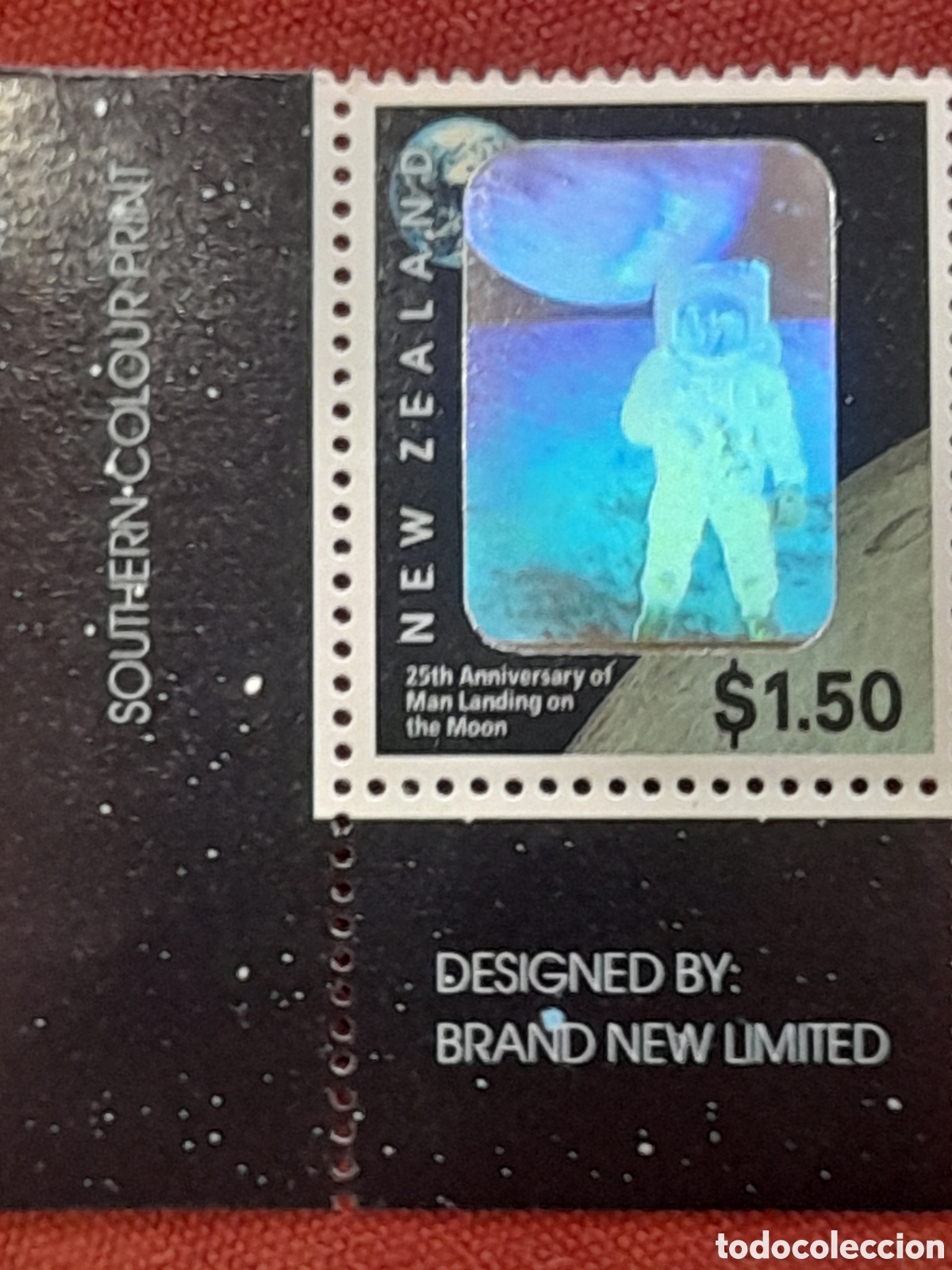 Sellos: Sello N. Zelanda nuevo/holo nuevo 1994. 25Aniv llegada hombre Luna Espacio. Astronauta Vuelo Astro