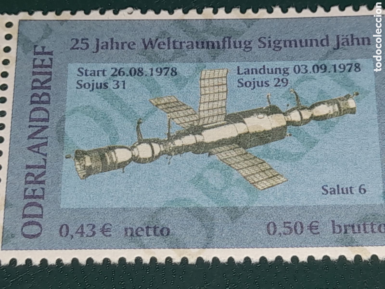Sellos: Sello Alemania, eL Oderlandbrief nuevo 2003. Sigmund. 25Aniv espacio. Sat&eacute;lite. Nave. Estaci&oacute;n. Astr