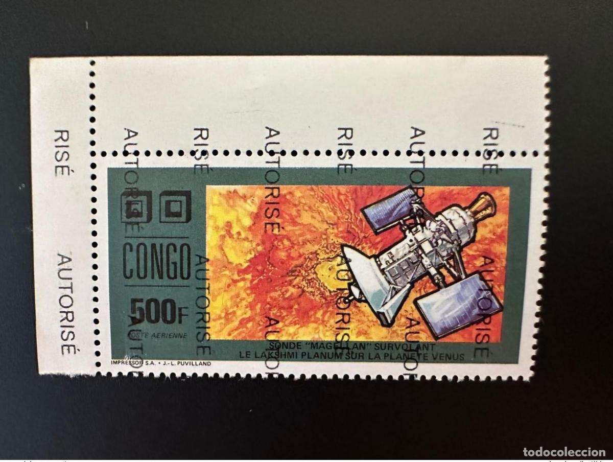 Sellos: Congo 1998 Mi. Sonda A1549 Magellan Space Venus sobrecargada y AUTORIZADA