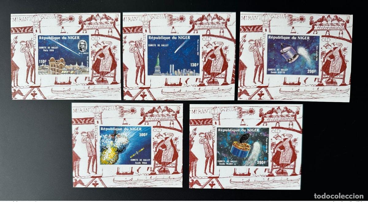 Sellos: N&iacute;ger 1985 Mi. 977 - 981 bloquea el lujoso ND Space Halley Comet Komet