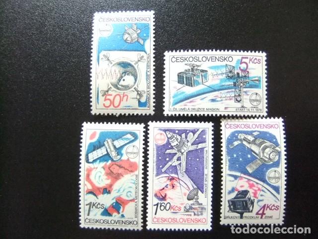 Sellos: L 151 CESKOSLOVENKO QUECOSLOVAQUIA 1980 / ESPACIO / YVERT 2386 / 2390 MNH