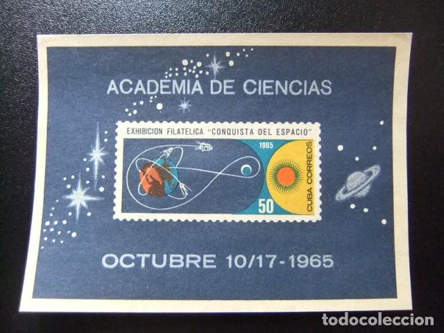 Sellos: L 151 CUBA 1965 / CONQU&Ecirc;TE DE L`ESPACE Terre et Satellites / YVERT BLOC 26 MNH