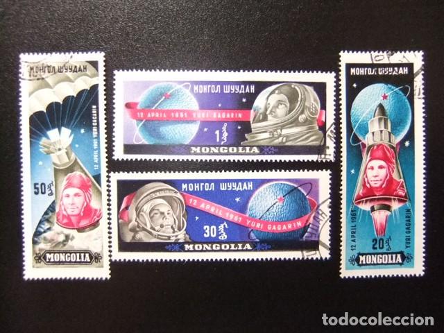 Sellos: L 151 MONGOLIA 1961 / ASTRONAUTA y NAVES ESPACIALES / YVERT 193 / 196 FU