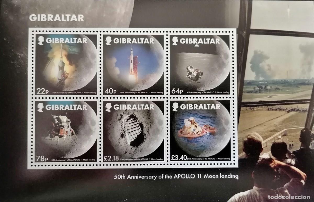 Sellos: GIBRALTAR 2019 - HB ANIVERSARIO APOLO XI .