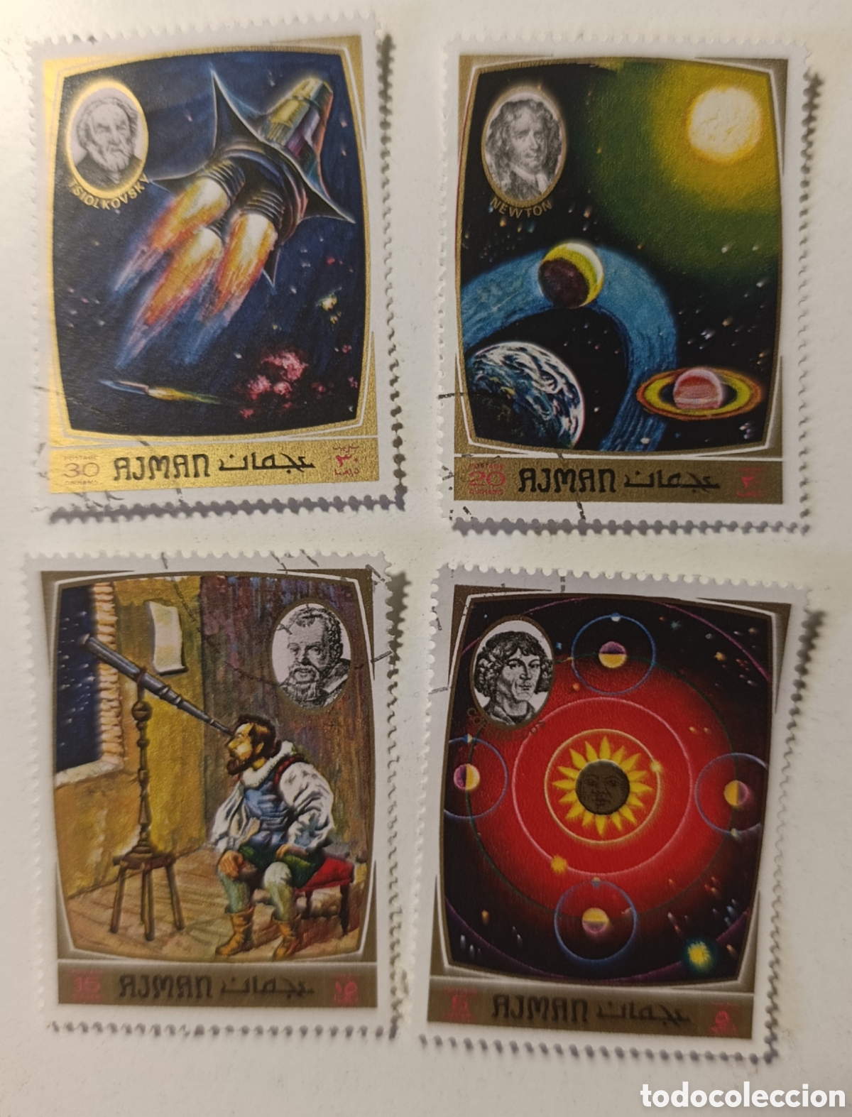 Sellos: AJNAN sellos astr&oacute;logos conquista espacio 1971