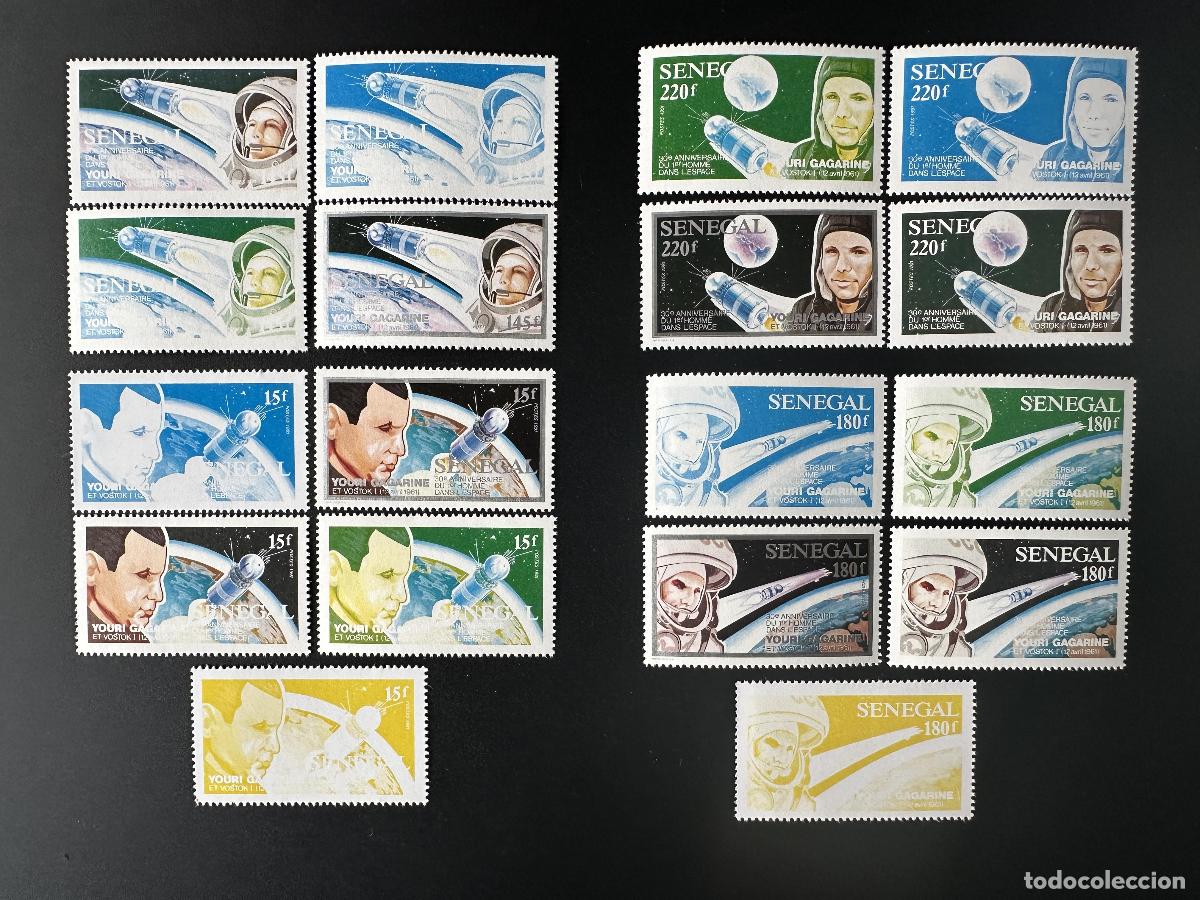Sellos: Senegal 1991 Mi. 1150 - 1153 pruebas de color Youri Gagarin Yuri Espace