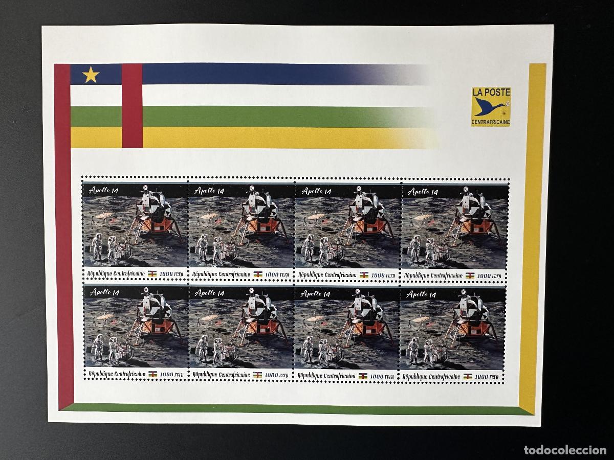 Sellos: Centroafricana 2023 Mi. 16029 Espace Space Raumfahrt personalizada del Apolo 14