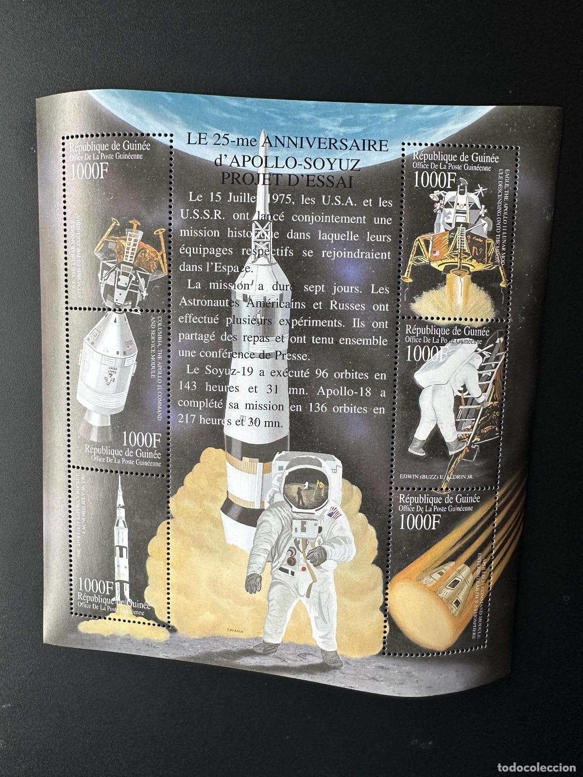 Sellos: Guinea 2000 Sc. 1867 Espacio Espacial Apolo Soyuz Estados Unidos URSS Cohete