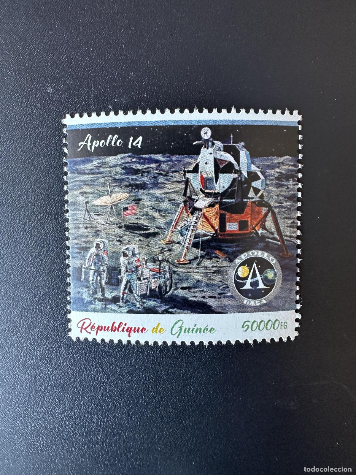 Sellos: Guinea 2023 Mi. 18134 Sello personalizado Apolo 14 Espace Space Raumfahrt