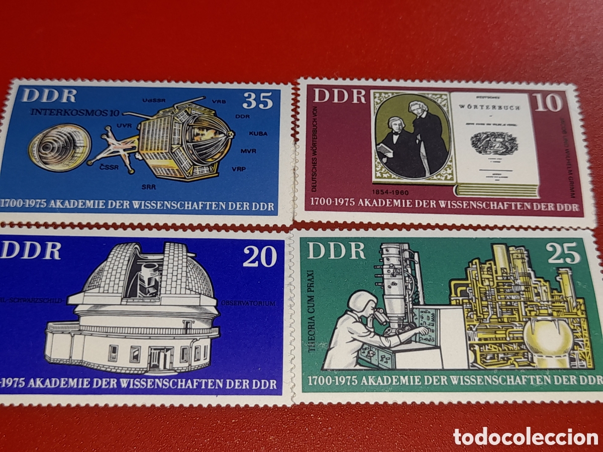 Sellos: Sello Alemania, DDR nuevo 1975. 275Aniv academia ciencias. Observatorio. Satelite. Diccionario Micro