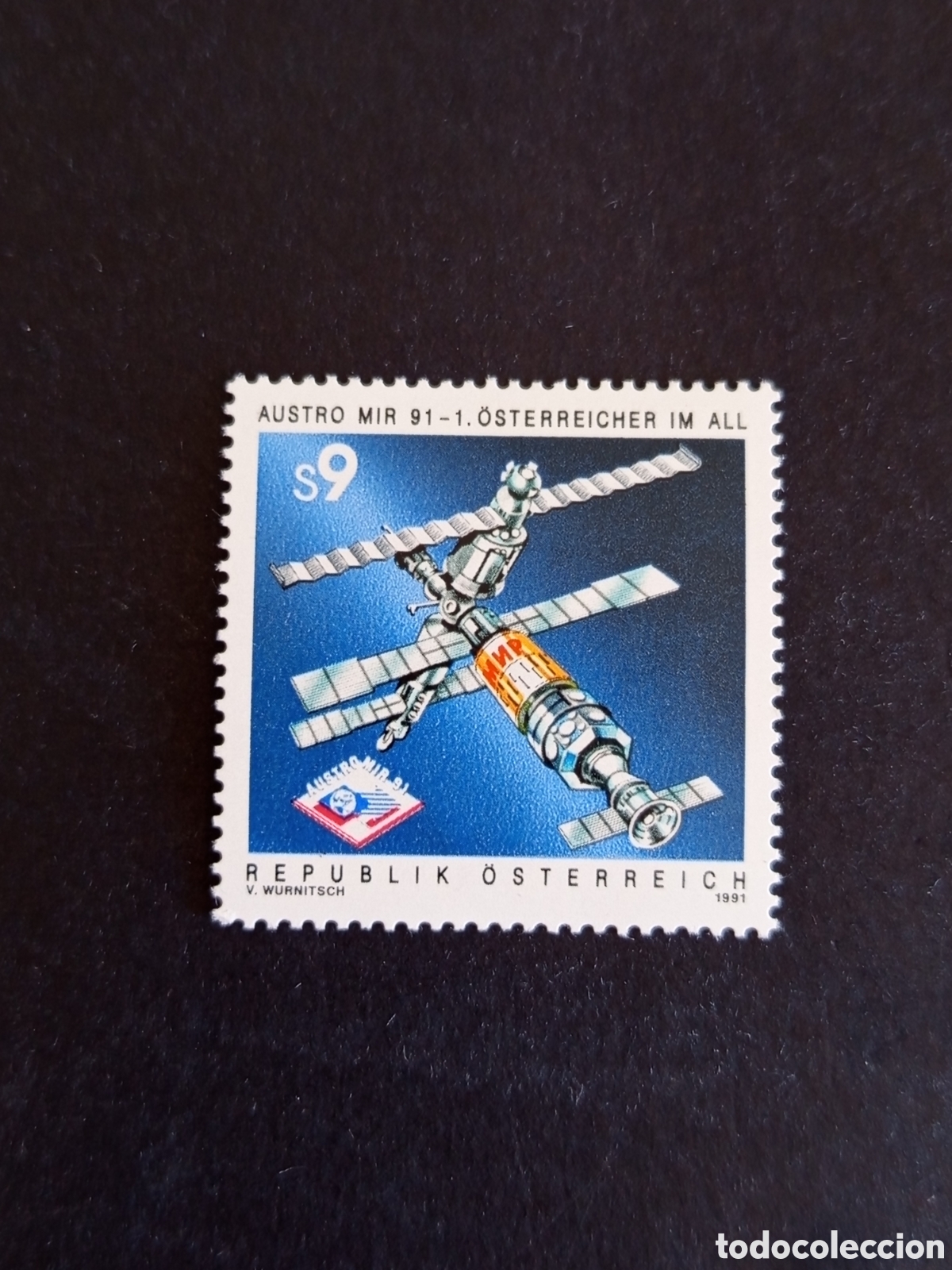 Sellos: AUSTRIA, 1991. Estaci&oacute;n Espacial MIR. Yvert 1869. . Pedido m&iacute;nimo 3 &euro;. Ver fotos . Sello en nuevo