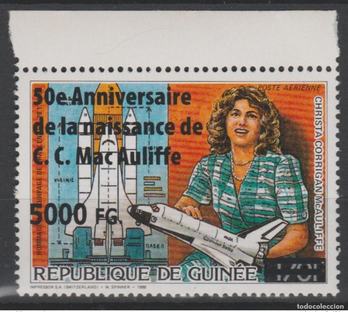 Sellos: Transbordador espacial Guinea 2008 Mi. 6234 sobrecargado Overprint Espace C.C.Mac