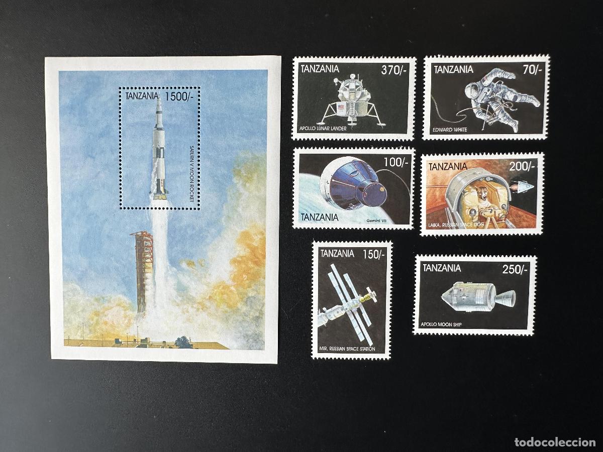 Sellos: Tanzania 1999 Mi. 3208 - 3213 Bl. 432 Space Apollo Rocket Astronauta Cosmonauta