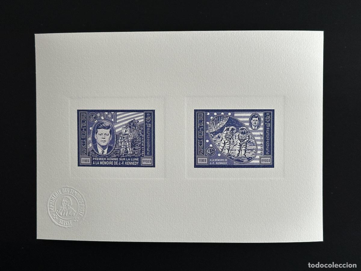 Sellos: Khmer 1974 Mi. 386 - 387 artista colectiva a prueba de Kennedy Apollo violeta