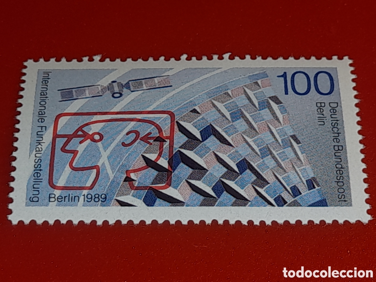 Sellos: Sello Alemania, Berlin nuevo 1989. Exp inter radio. Comunicacione. Satelite. Tele