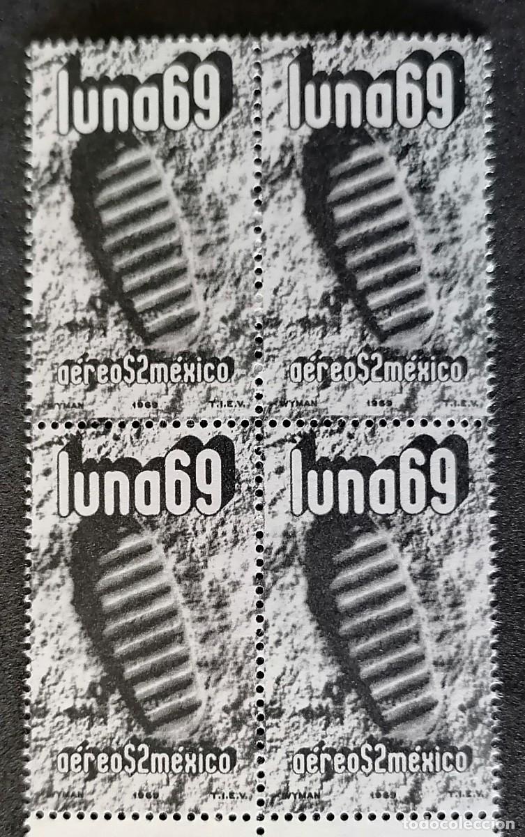 Sellos: M&Eacute;XICO 1969 - LLEGADA DEL HOMBRE A LA LUNA .