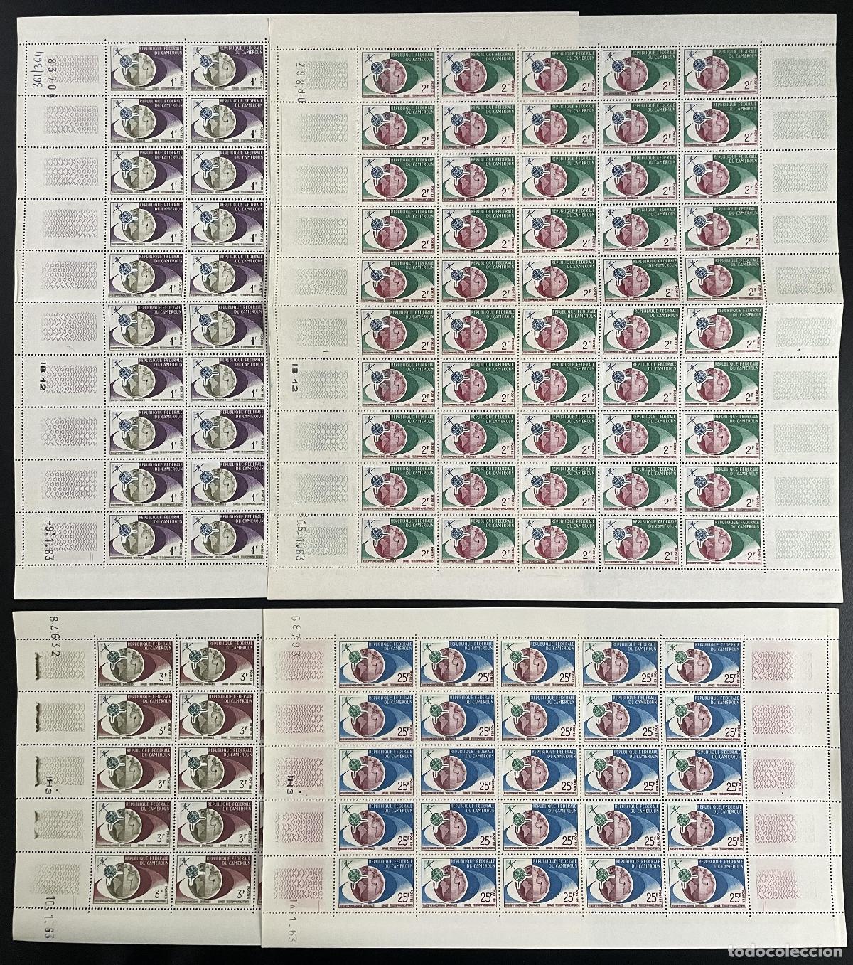 Sellos: Camer&uacute;n 1963 YT 361-364 tabl&oacute;n Space Cosmos Satellite Communication