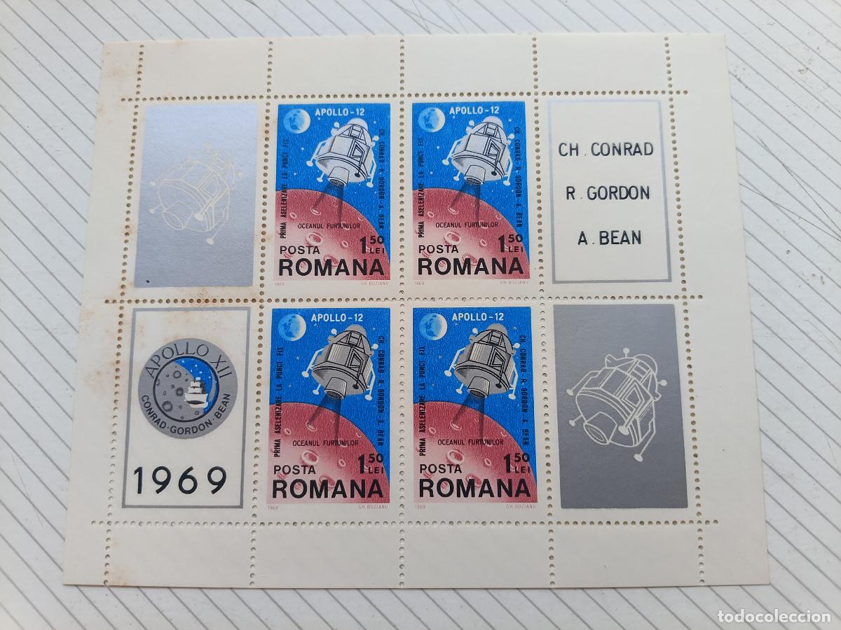 Sellos: Ruman&iacute;a, Apollo XII 1969