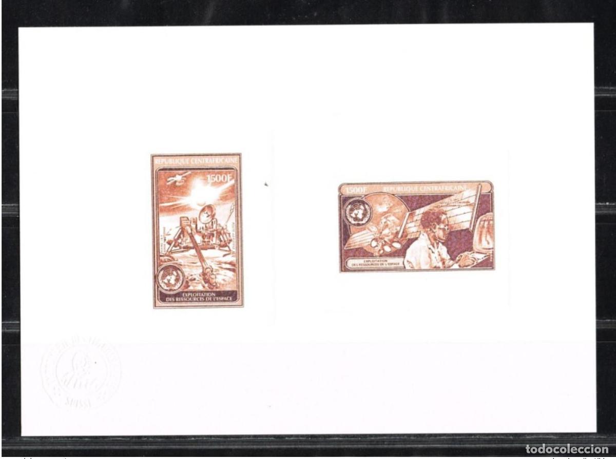 Timbres: Demostraci&oacute;n de artista espacial colectivo Mi. 868 - 869 &Aacute;frica Central 1982