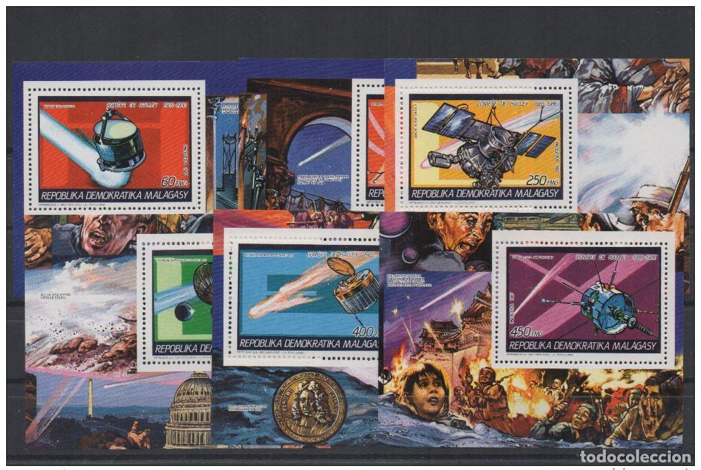 Sellos: Madagascar 1987 Cometa Halley Space Mi. N&uacute;m. 43-48