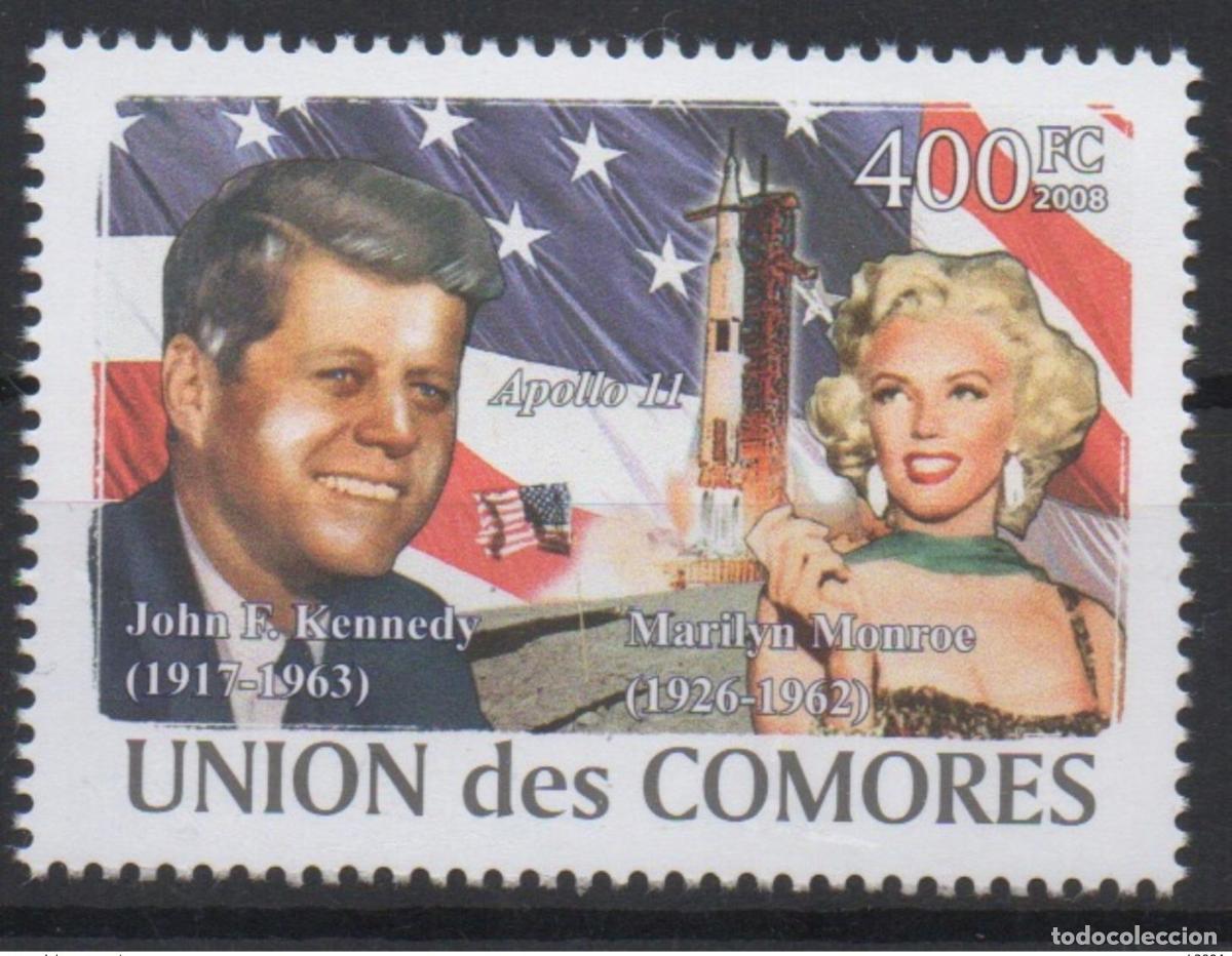 Sellos: Comoras 2008 Estados Unidos John F. Kennedy Monroe Apollo 11 Space Mi. I-VI Bl. I No publicado