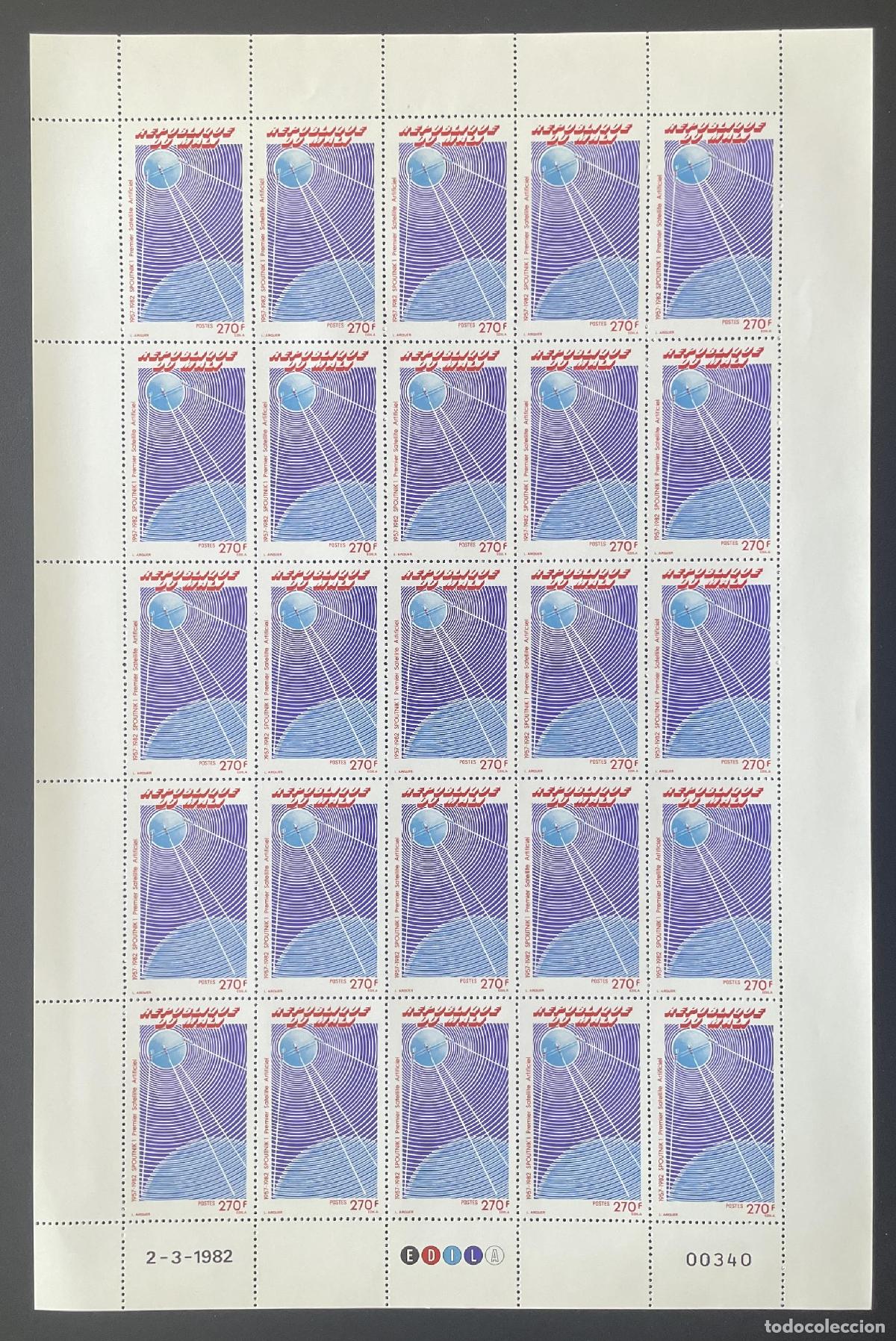Sellos: Mali 1982 YT 451 tabl&oacute;n Sputnik sat&eacute;lite artificial espacio