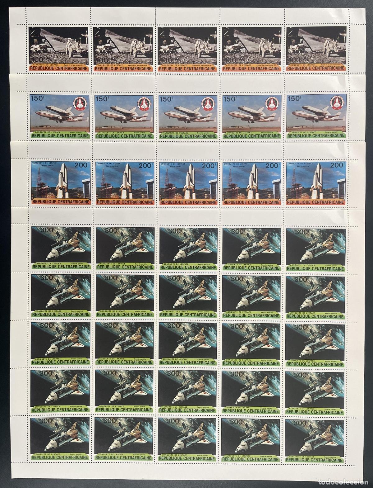 Sellos: Centroafricano 1981 YT 446-449 tabl&oacute;n transbordador espacial astronauta
