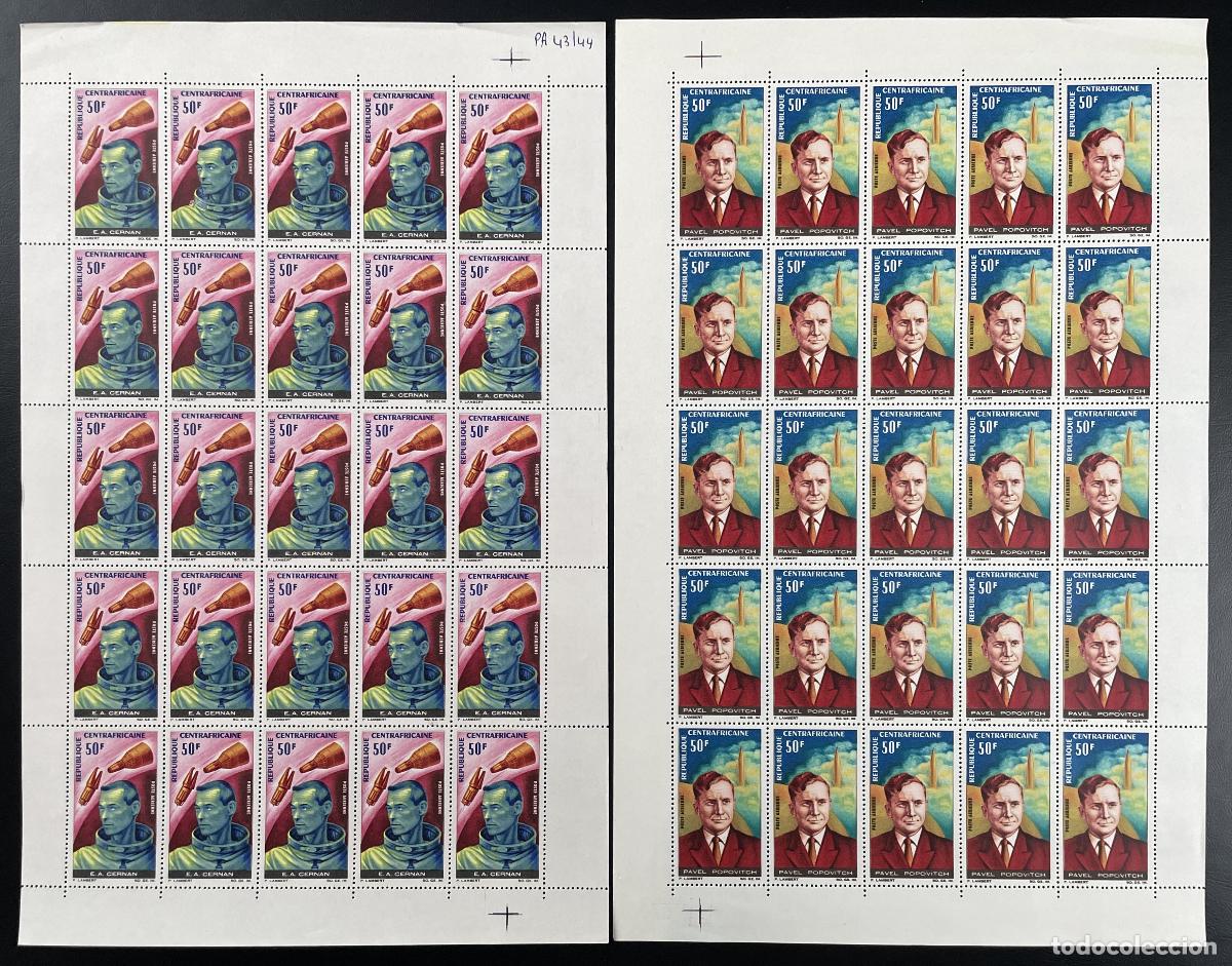 Sellos: Centroafricano 1966 YT PA 43-44 tabl&oacute;n astronauta espacial Cernan Popovitch