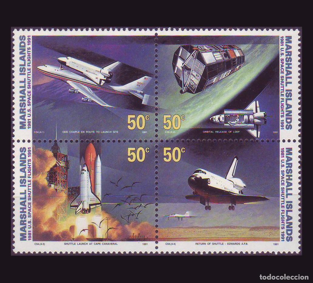 Sellos: Marshall Islands 1991 | Space shuttle | Yv: 347/50 - Mi: 349/52 MNH