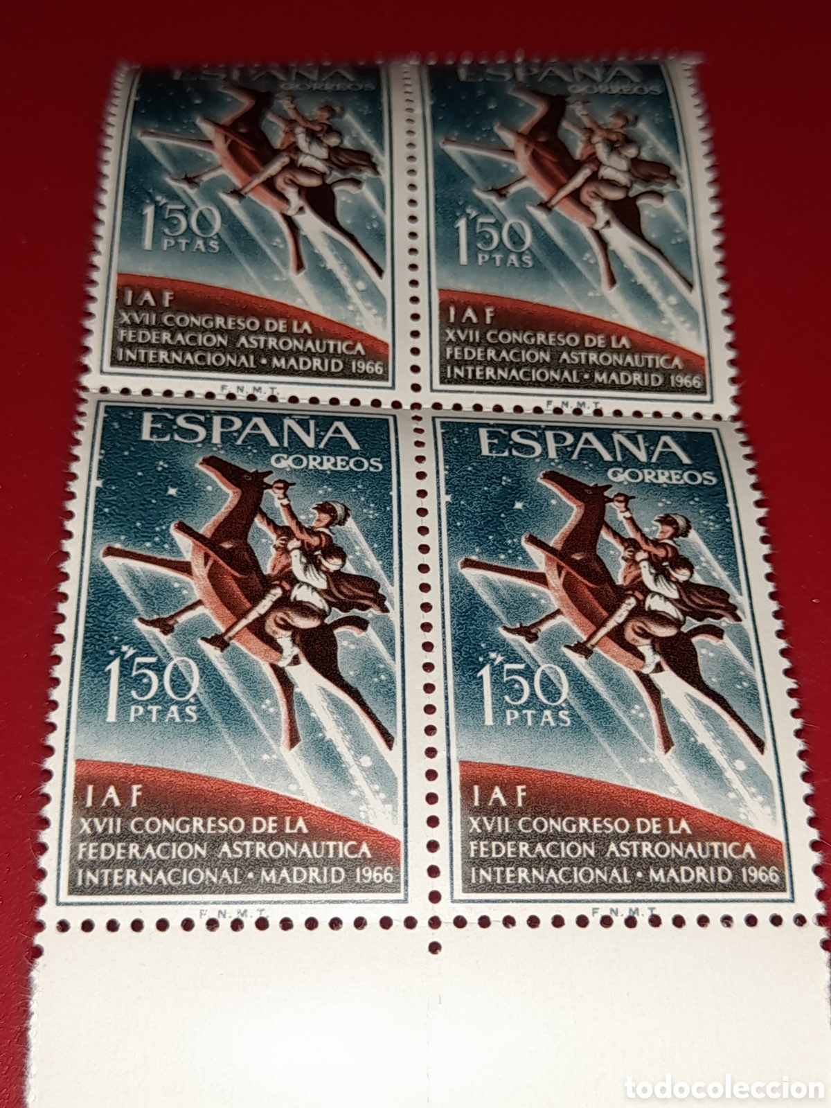 Sellos: Sello Espa&ntilde;a nuevo 1966. 17 Congreso Astron&aacute;utica inter. Caballo. Cielo. Espacio. Astronom&iacute;a. Fauna.