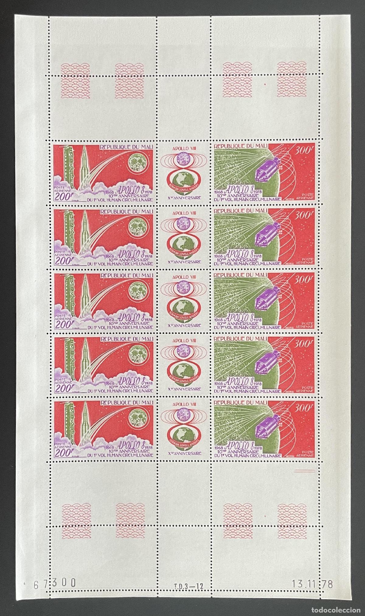 Sellos: Mali 1978 YT PA 350A bloque Apollo 8 vuelo circumlunar