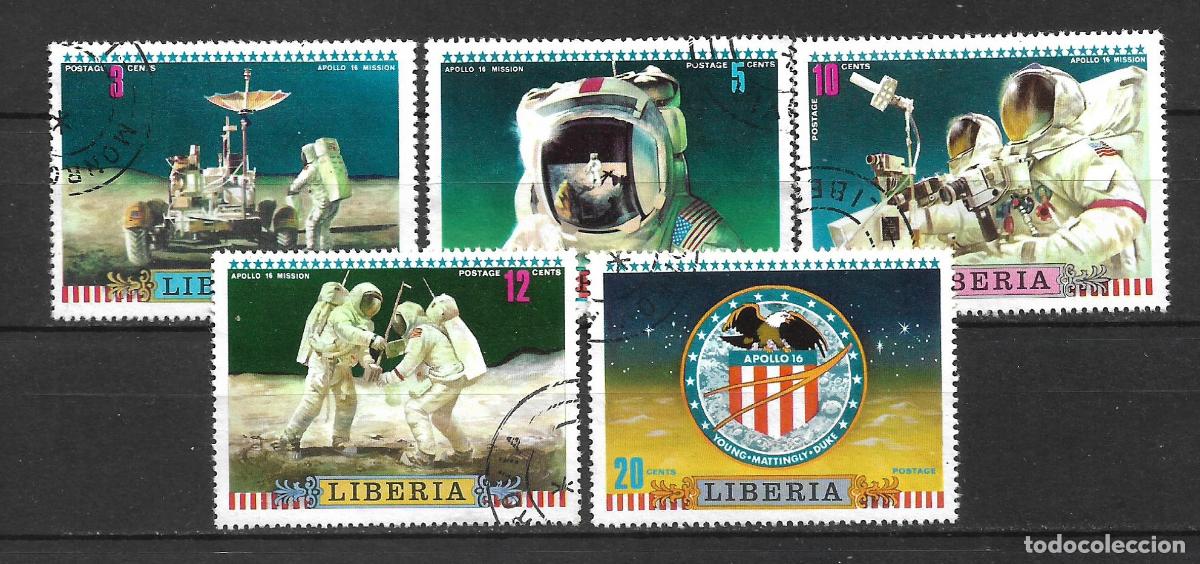 Sellos: liberia 1972 sellos usados conquista del espacio - 22/6