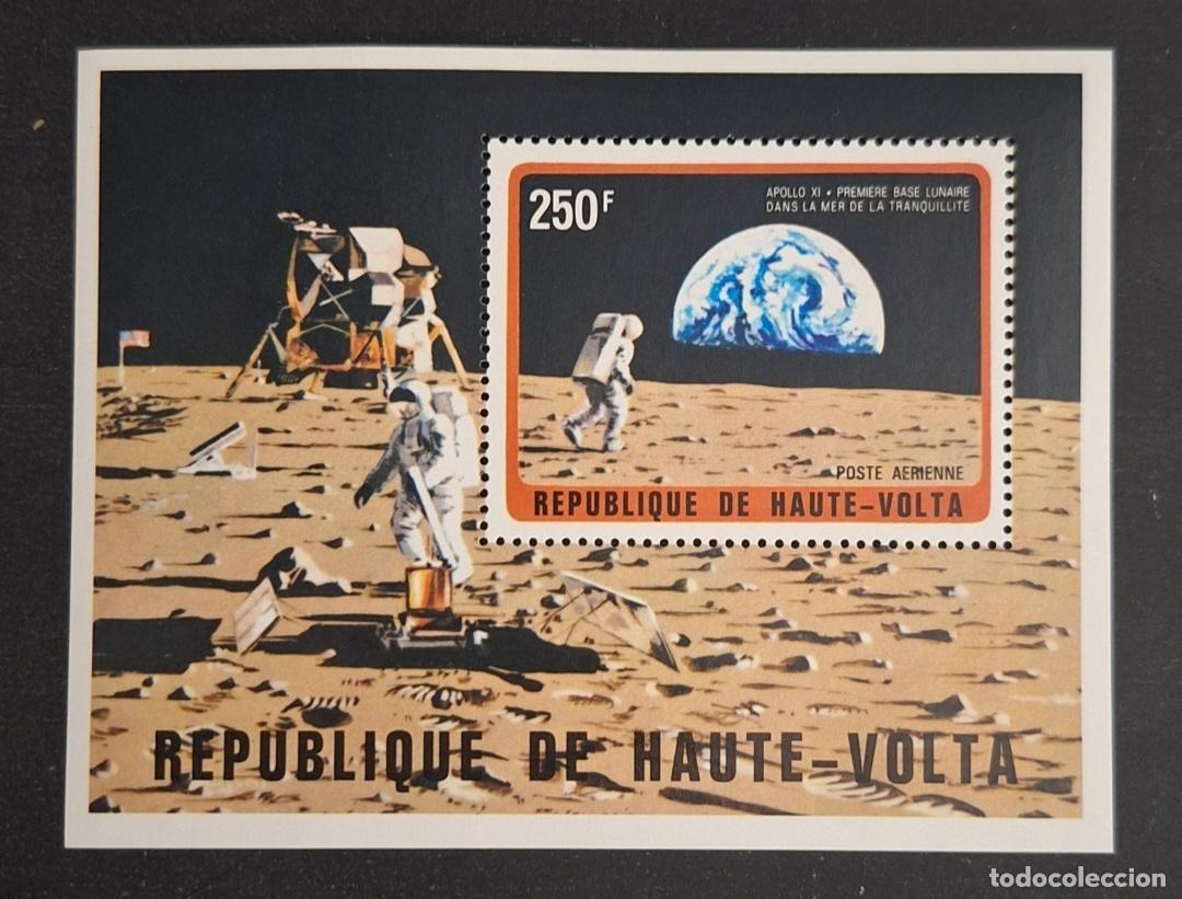 Sellos: Alto Volta 1973 Mi. Bl. 11 Apollo XI base lunar Luna espacio
