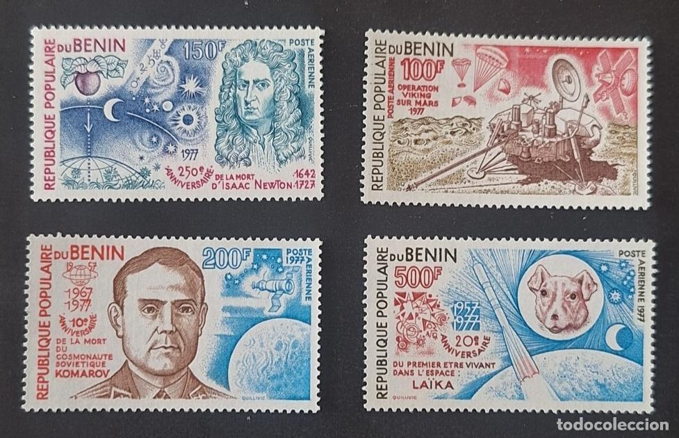 Sellos: Ben&iacute;n 1977 Mi. 116-119 Newton Viking Marte Komarov Laika espacio