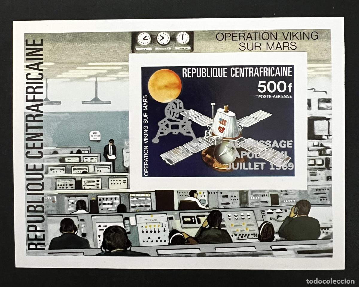 Sellos: Centro&aacute;frica 1969 Mi. Bl. 69B ND Viking Mars Apollo XI espacio NASA