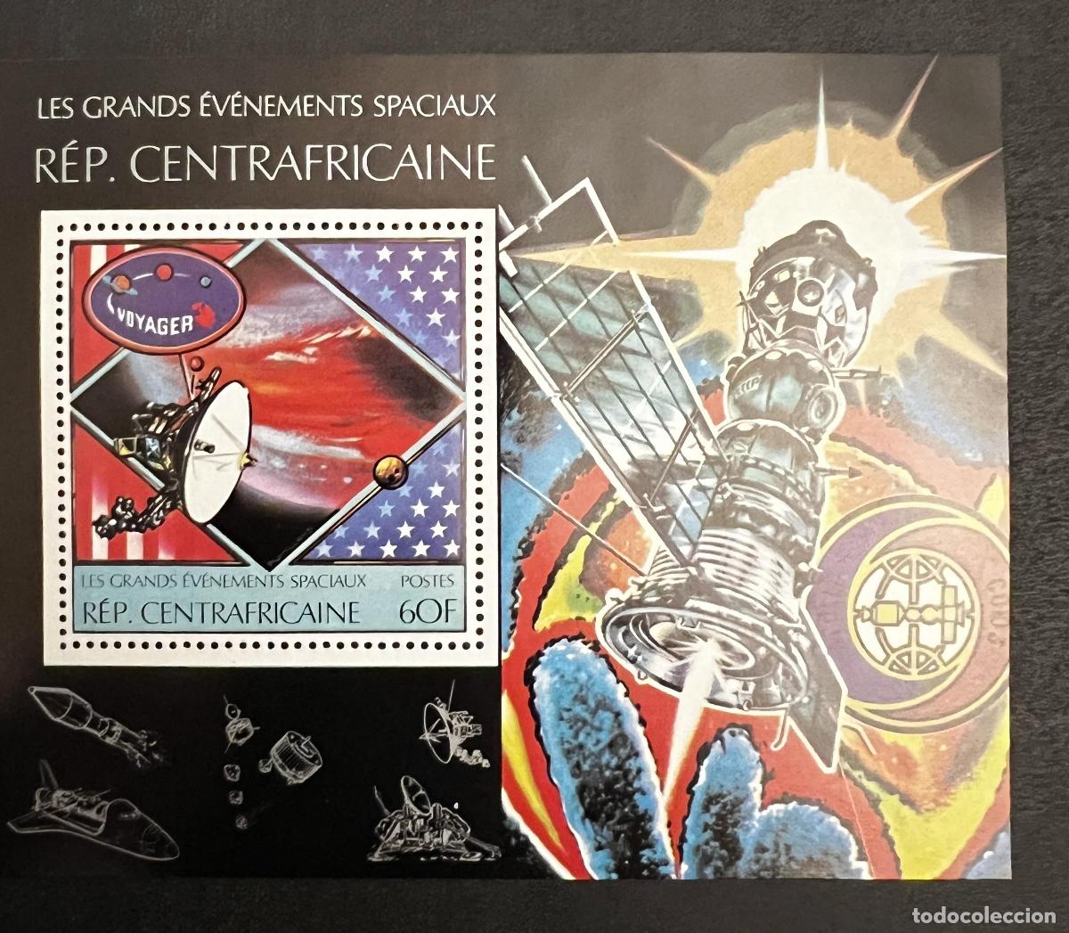 Sellos: Centro&aacute;frica 1981 Mi. 665 (Bl.) eventos espaciales sonda Voyager