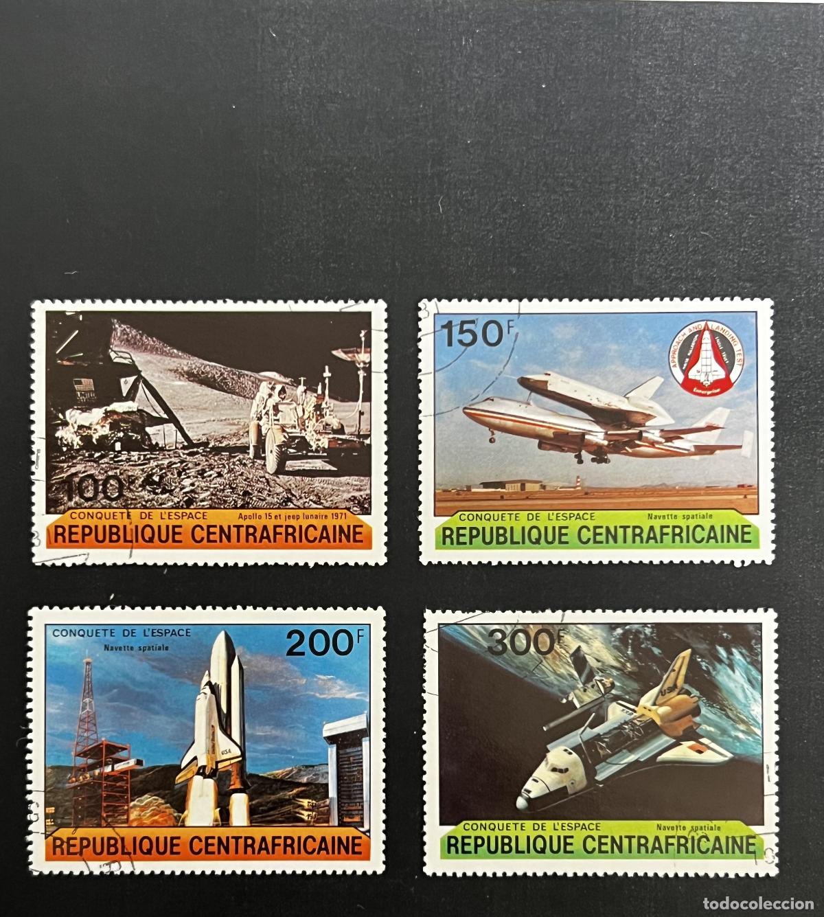 Sellos: Centro&aacute;frica 1981 Mi. 736-739 us. espacio Apollo transbordador espacial