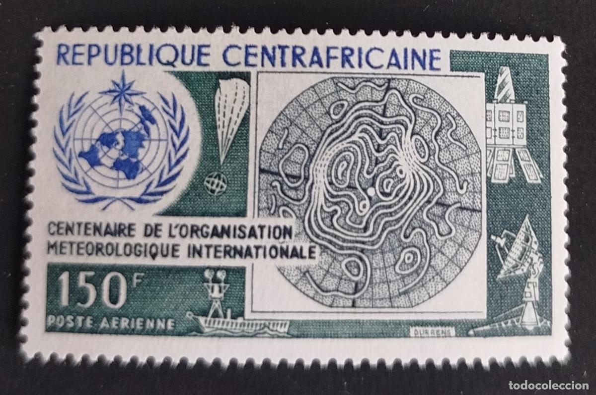 Sellos: Centro&aacute;frica 1973 Mi. 326 correo a&eacute;reo meteorolog&iacute;a OMM sat&eacute;lite