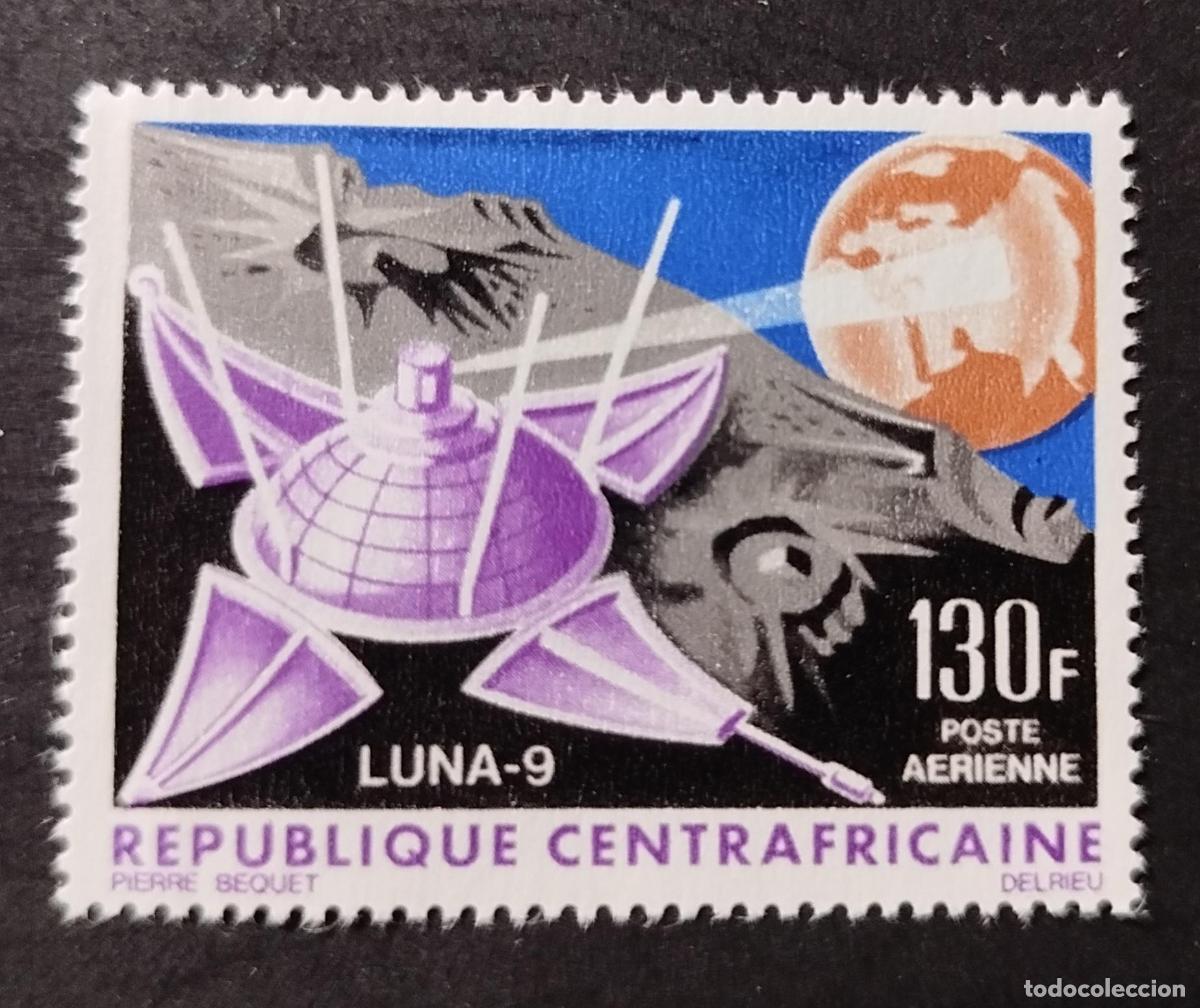 Sellos: Centro&aacute;frica 1966 Mi. 116-18 a&eacute;reo Luna-9 espacio sonda lunar