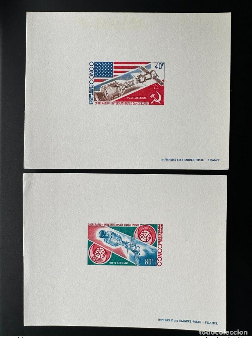 Sellos: Congo 1973 Mi. 394 - 395 Evento de cooperaci&oacute;n espacial lujo Apollo Soyuz