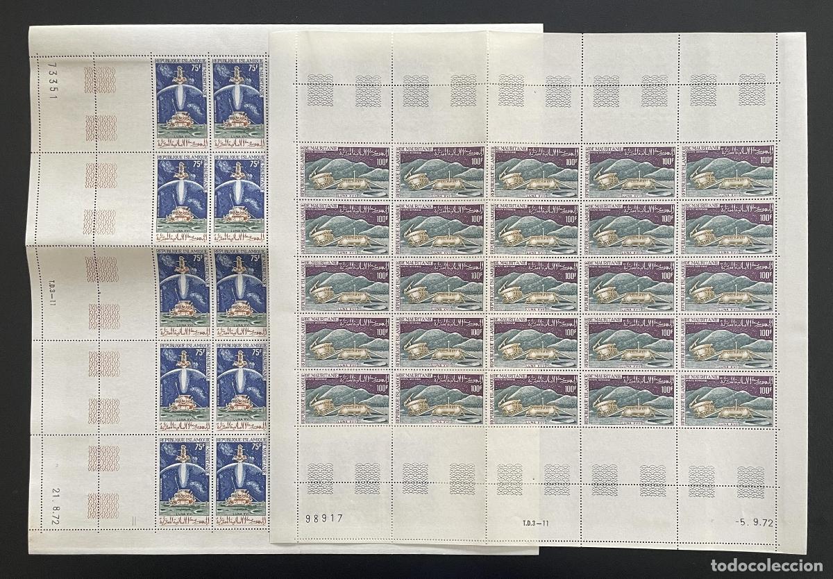 Sellos: Mauritania 1972 YT PA 126-127 Luna XVII exploraci&oacute;n espacial