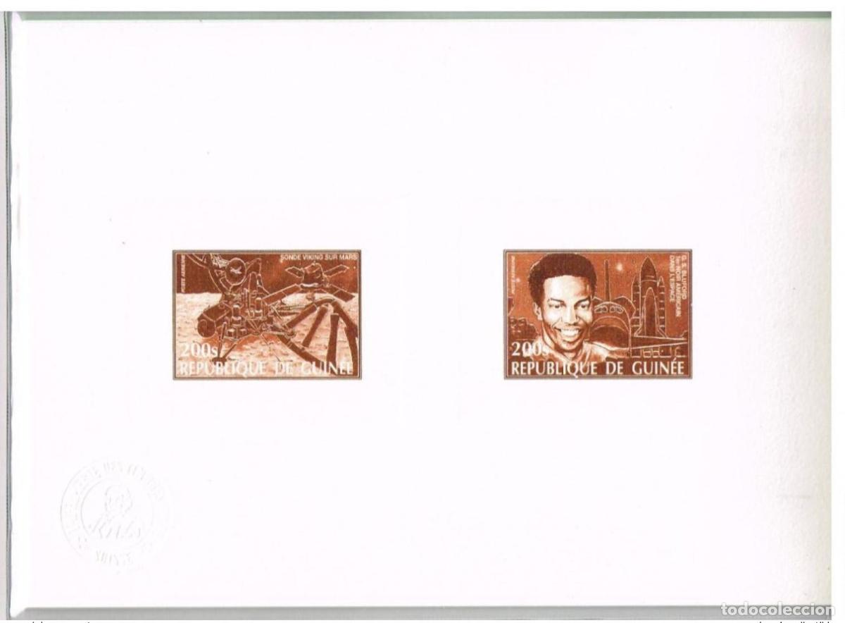 Sellos: Guinea 1985 Mi. 1033 - 1034 Artista colectiva Proof Espace Mars Viking