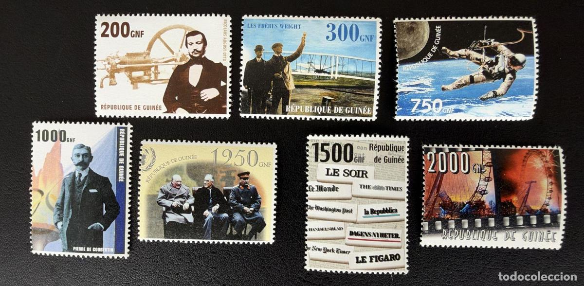 Sellos: Guinea 2002 Mi. 3865-3871 Otto Wright espacio Coubertin Yalta prensa eventos