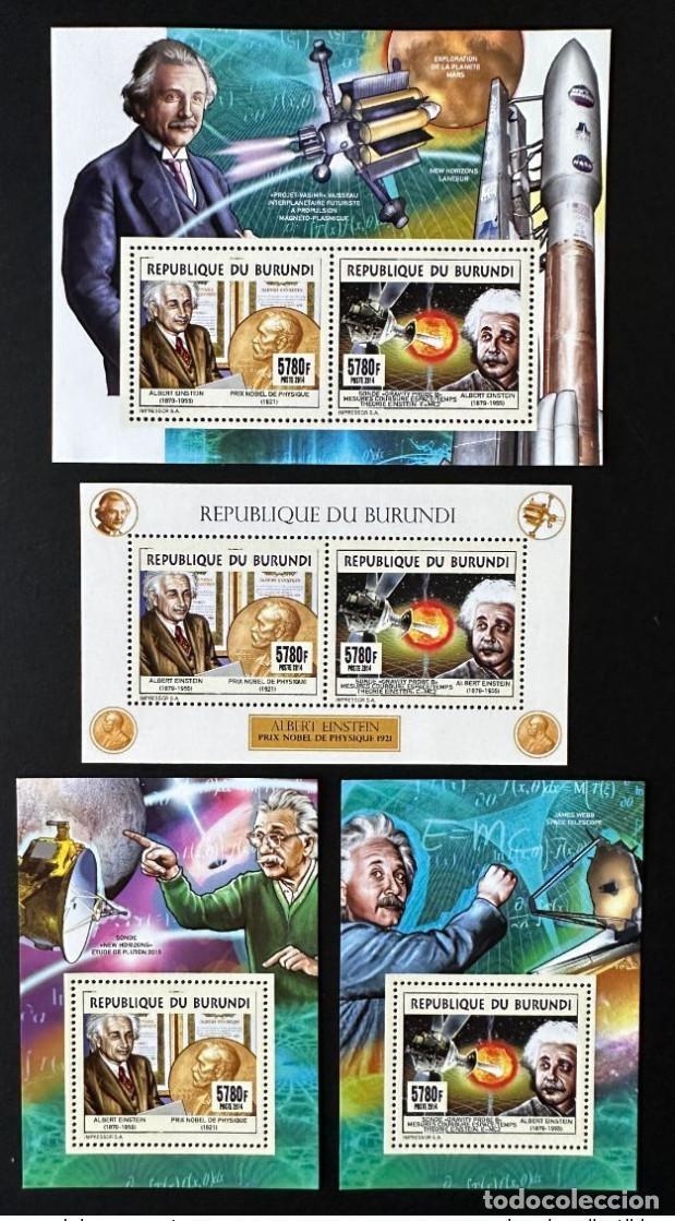 Sellos: Burundi 2014/2015 Mi. 3540 - 3541 Bl. 537 540 Einstein Nobel F&iacute;sica Espacial