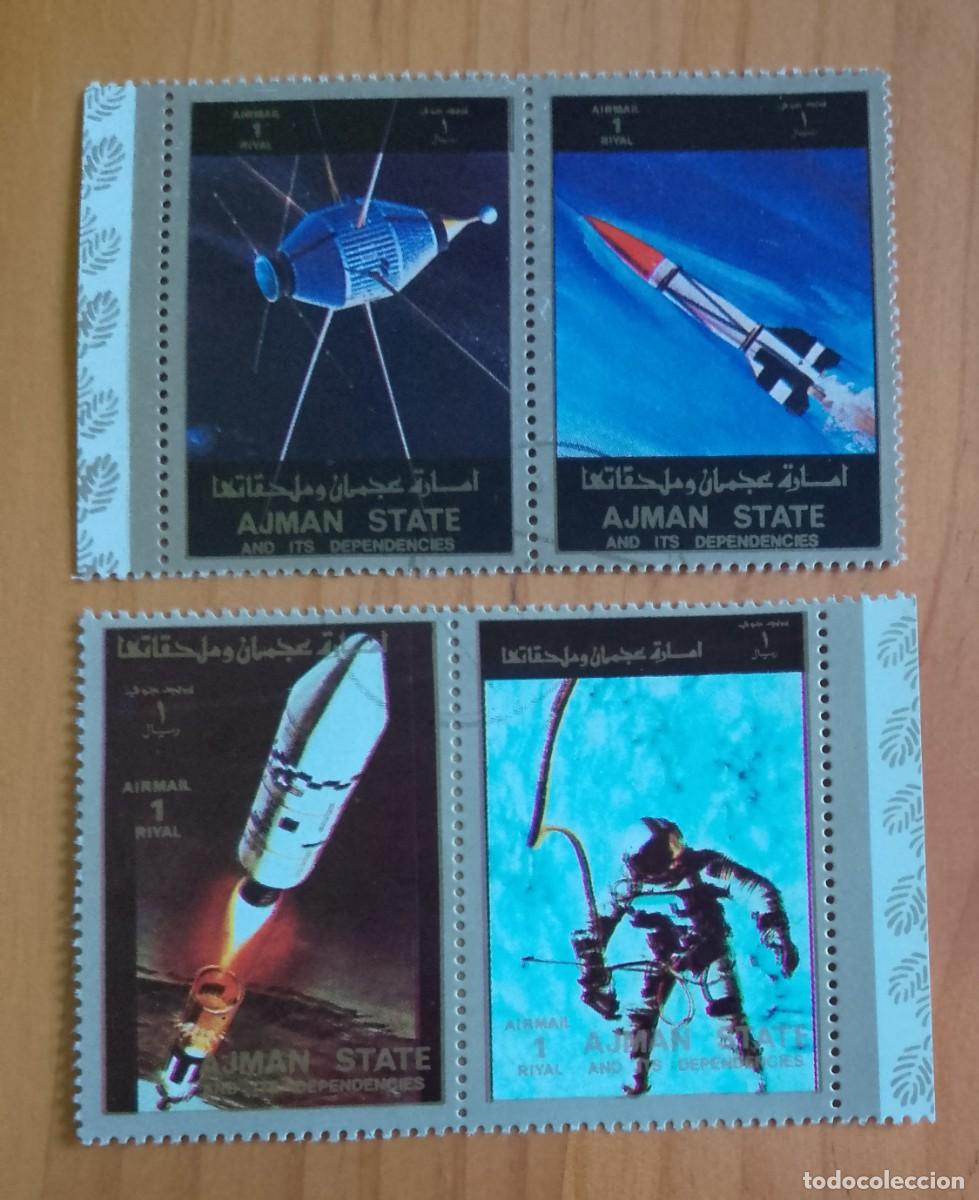 Stamps: AJMAN - LOTE 2 SELLOS DE CONQUISTA DEL ESPACIO - VER DESCRIPCI&Oacute;N