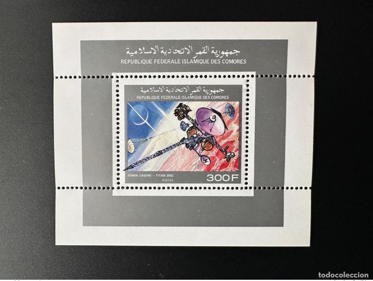 Stamps: Comoras 1990 Mi. 945 Bloque de lujo Sonda Cassini Titan 2002 Space