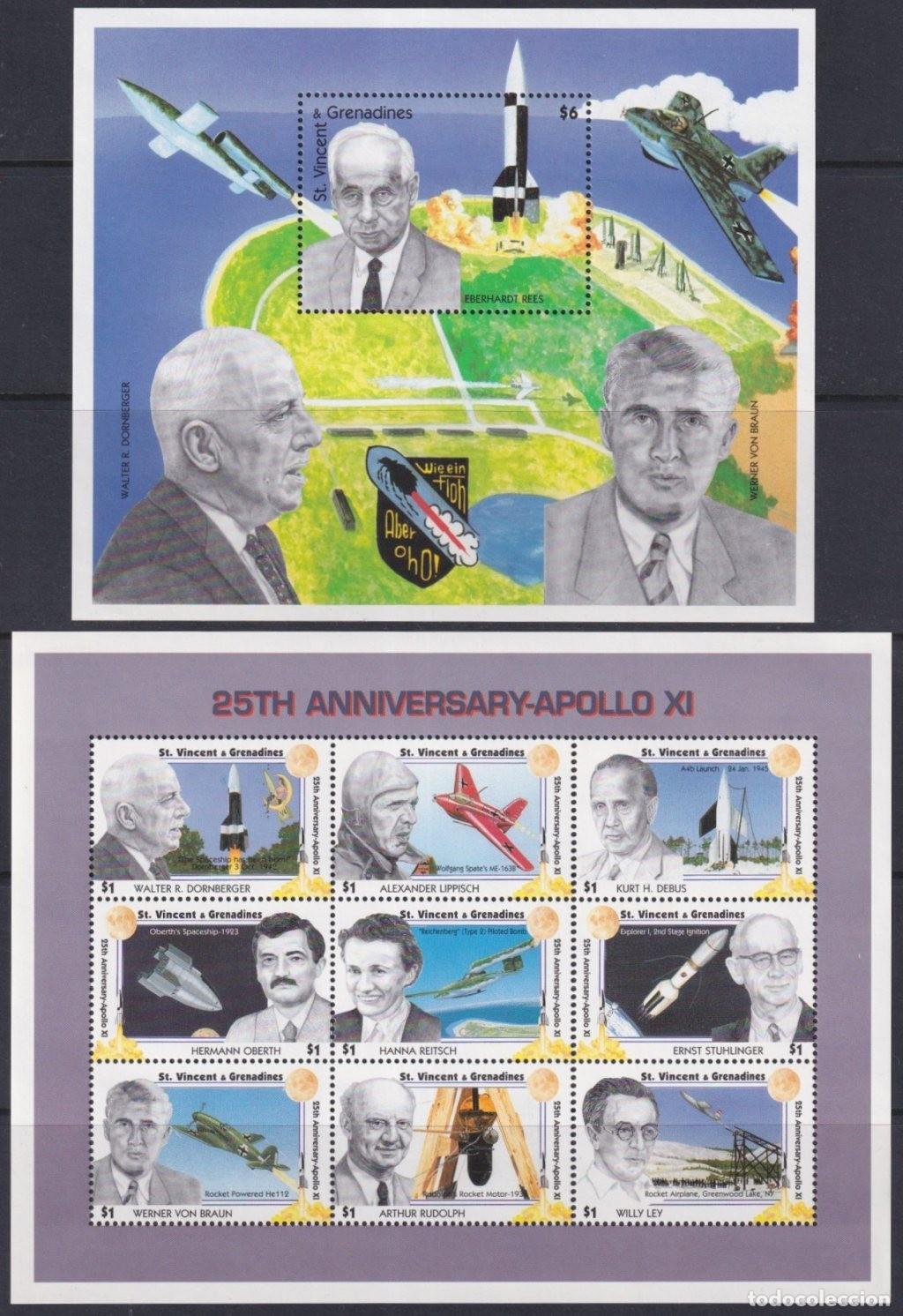 Timbres: F-EX62519 ST VINCENT & GRENADINES MNH 1994 SPACE COSMOS 25th APOLLO XI MANNED MOON LANDING.