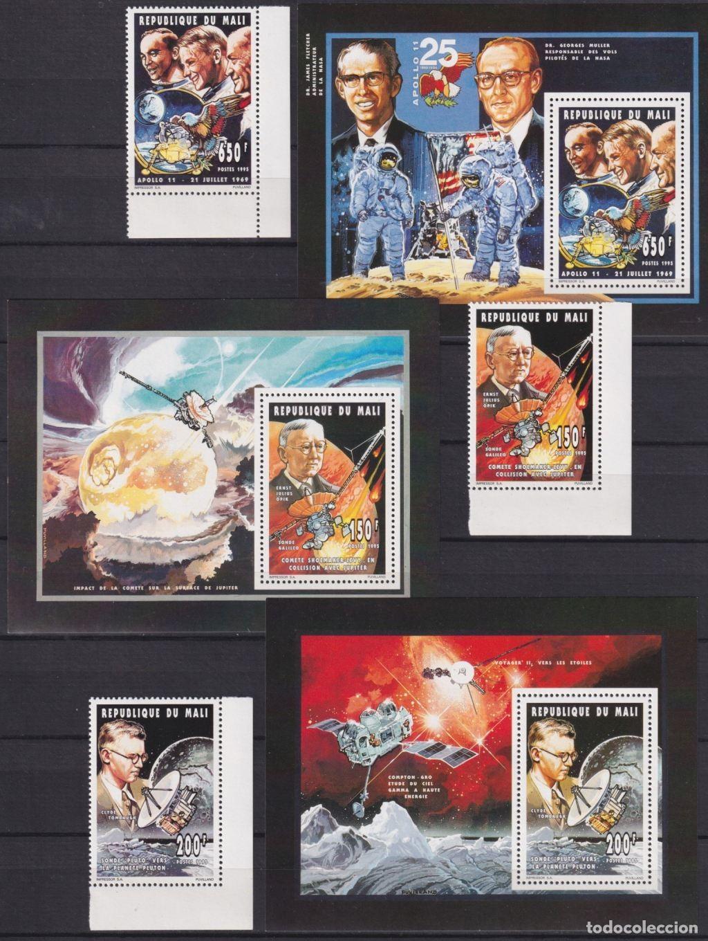 Timbres: F-EX62618 MALI MNH 1995 SPACE COSMOS PLANET MOON MANNED SATELLITE ROCKET.
