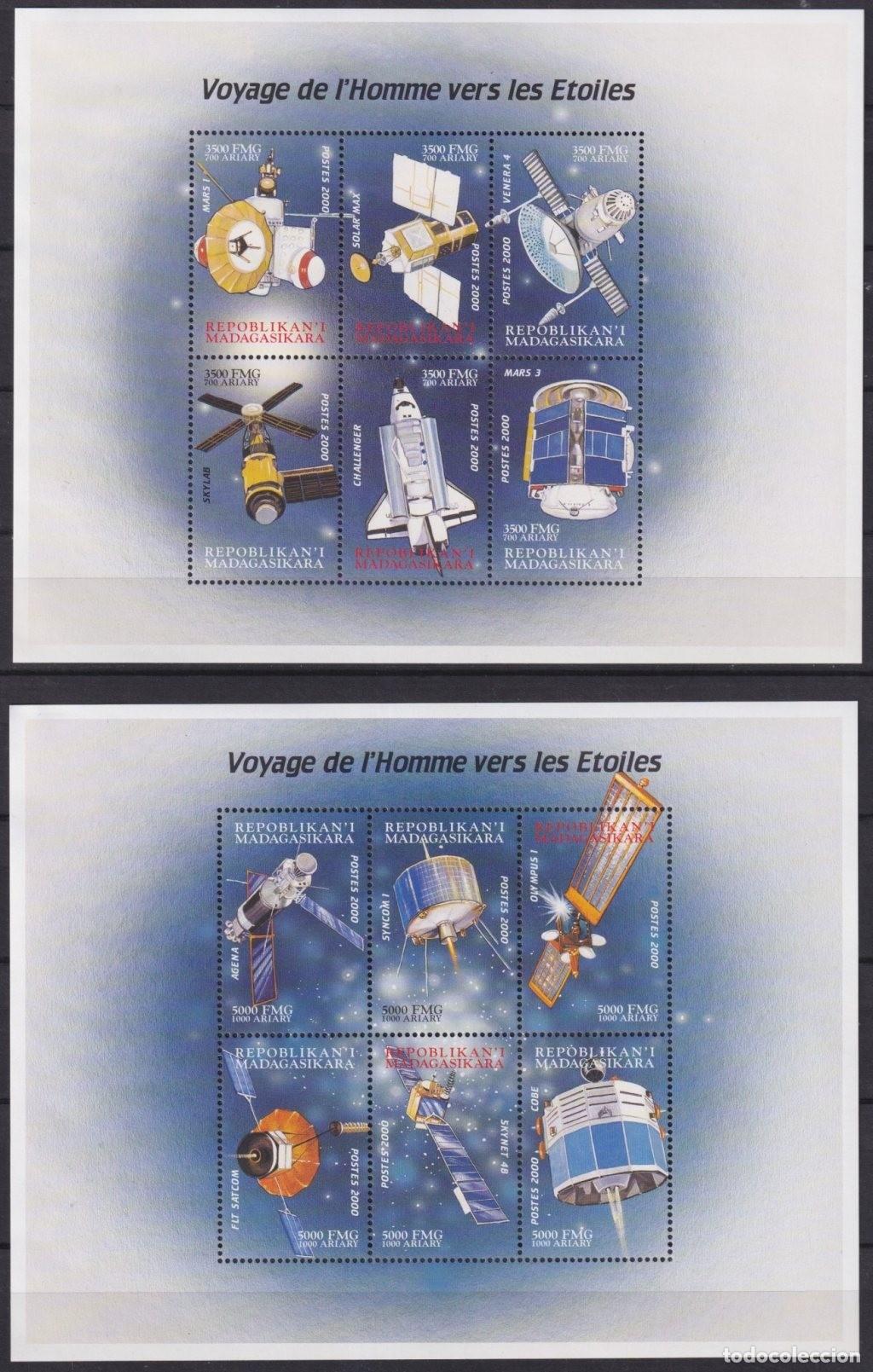 Timbres: F-EX62603 MADAGASCAR MNH 2000 SPACE COSMOS EXPLORATION ROCKET VOYAGE MOON.